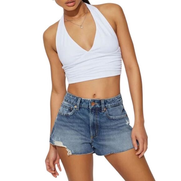 Garage festival denim medium wash cut off shorts size 0 - Picture 1 of 8